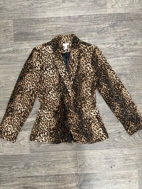 Chico’s Leopard Print Women's Blazer Jacket - Tan & Black